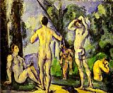 Paul Cezanne Canvas Paintings - Bathers in the Open Air